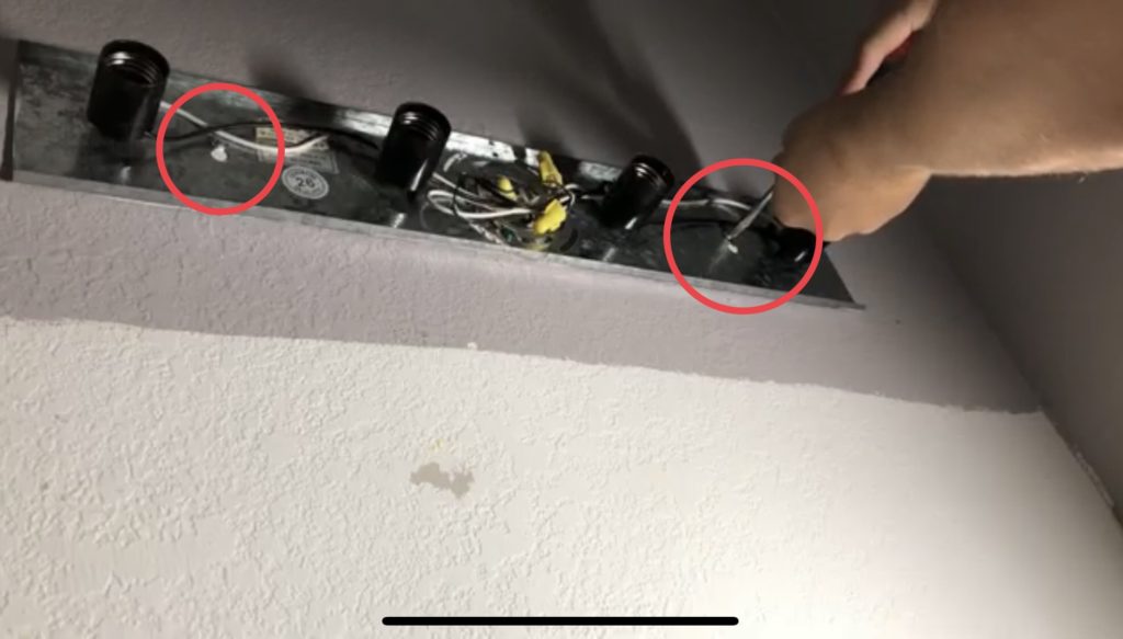 remove wire nuts on the hollywood light fixture