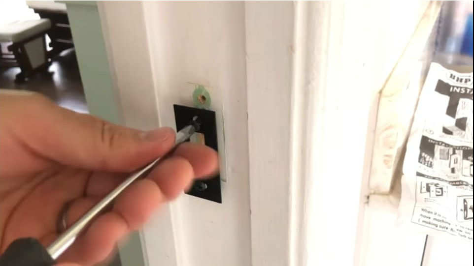 install a new pocket door lock plate