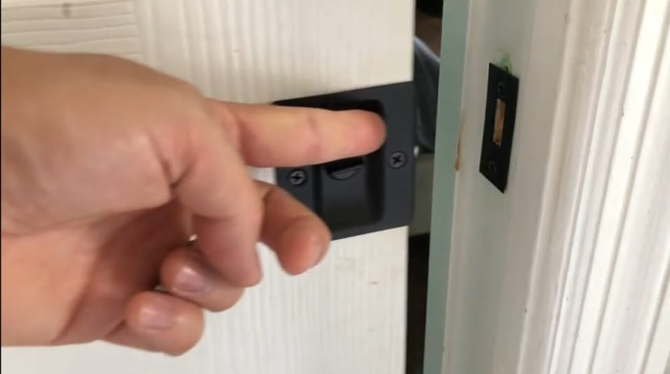 how to test new pocket door lock on slide door