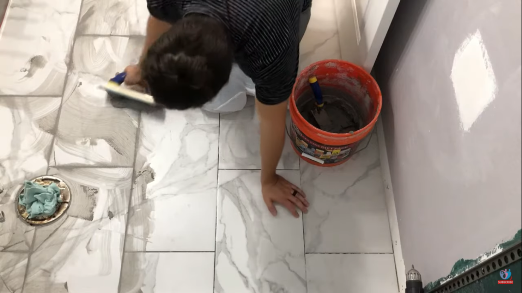how to grout a bathroom floor tile