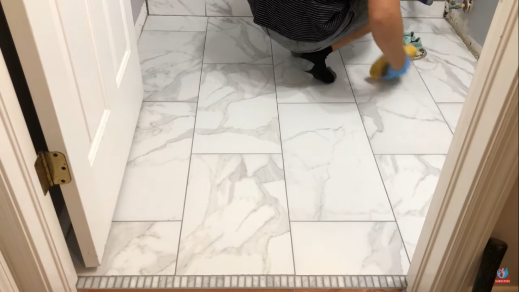how to grout bathroom tile with sanded grout