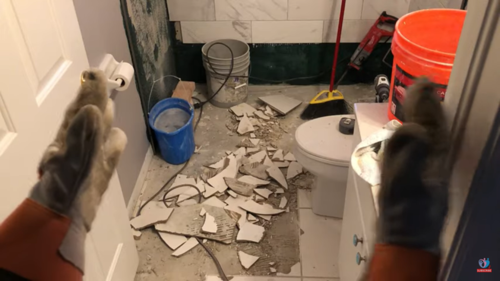 bathroom floor tile removal instructions