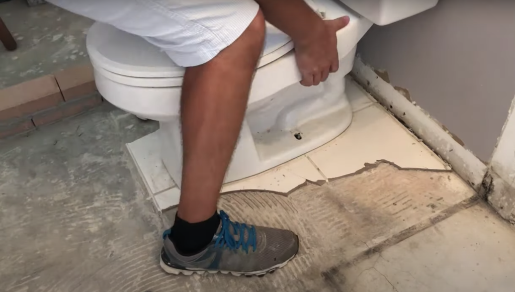 how to demo floor tile in bathroom