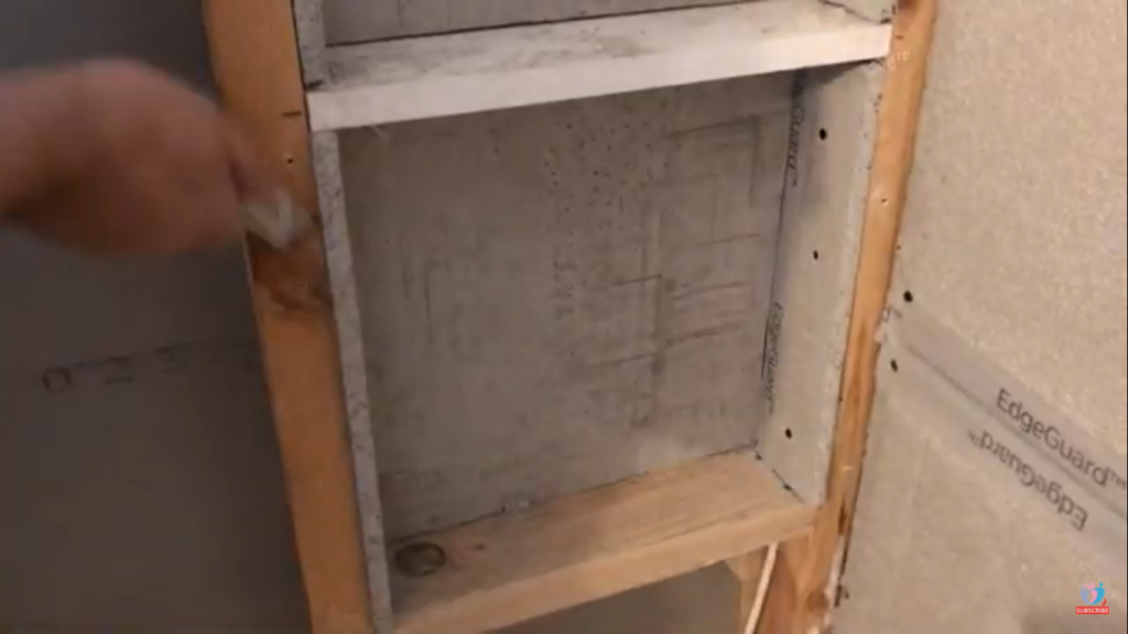 how to install cement board around a shower notch